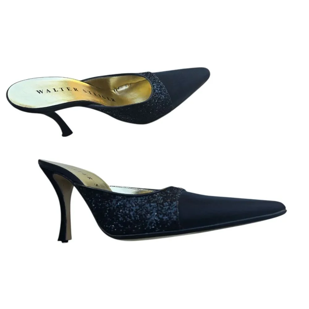 Walter Steiger Black and Gold Mules - Picture 5 of 14